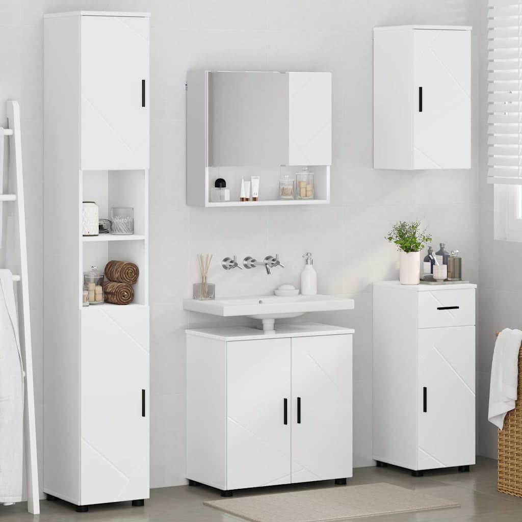 vidaXL Set di mobili per il bagno 5 pcs Bianco 61 x 35 x 64 cm