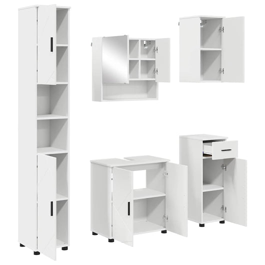 vidaXL Set di mobili per il bagno 5 pcs Bianco 61 x 35 x 64 cm