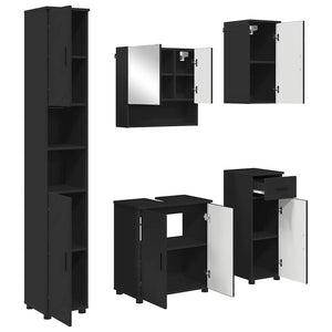 Set di mobili per il bagno con porta 5 pcs Nero 61 x 35 x 64 cm 3392994