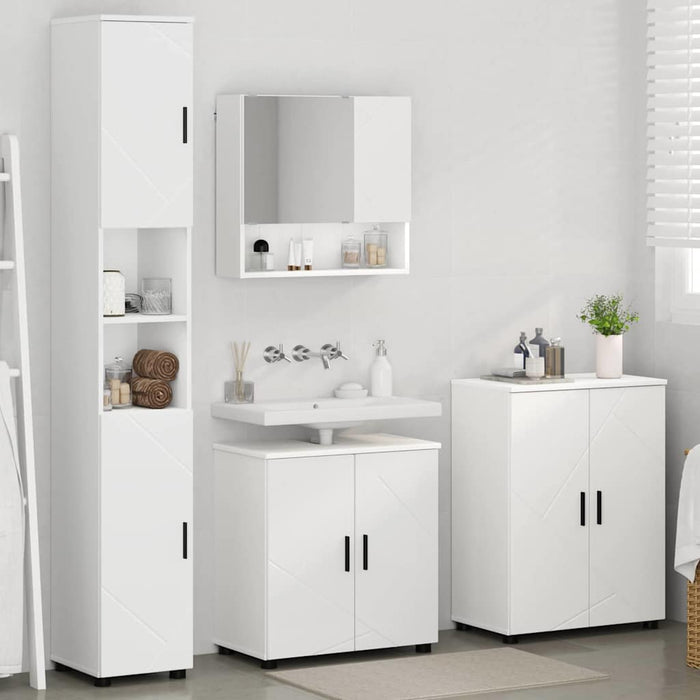 vidaXL Set di mobili per il bagno 4 pcs Bianco 61 x 35 x 64 cm