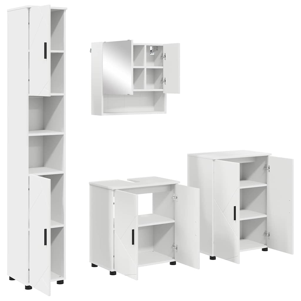 vidaXL Set di mobili per il bagno 4 pcs Bianco 61 x 35 x 64 cm