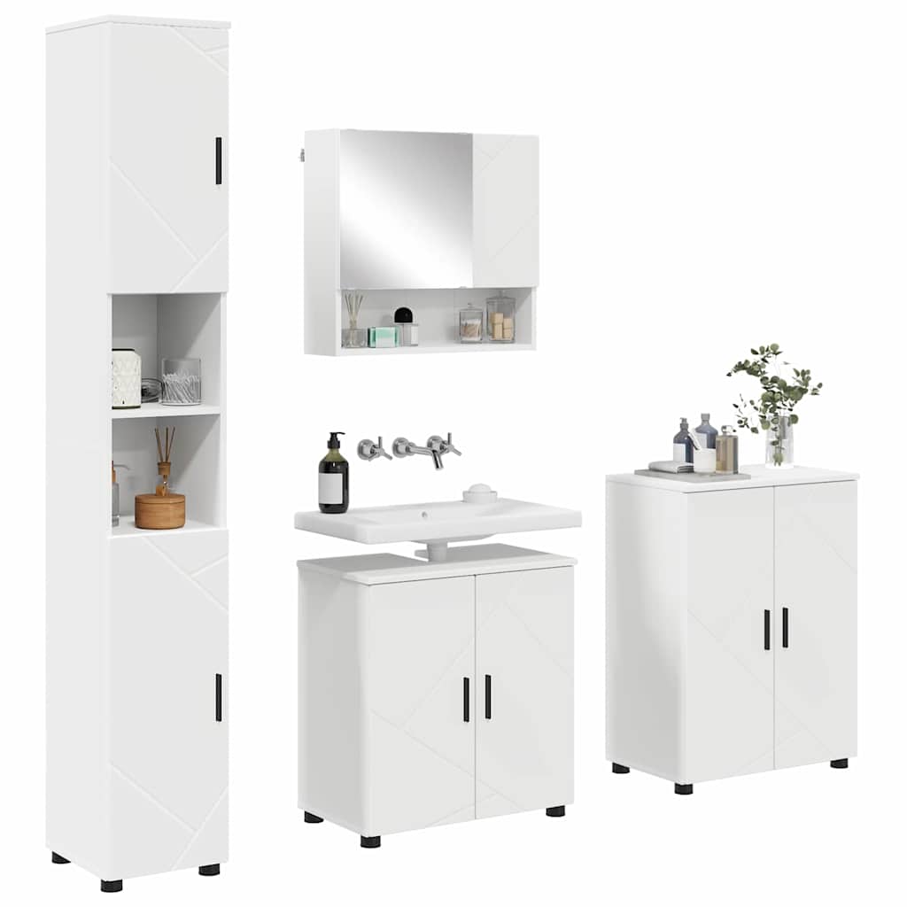 vidaXL Set di mobili per il bagno 4 pcs Bianco 61 x 35 x 64 cm