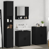 Set di mobili per il bagno con porta 4 pcs Nero 61 x 35 x 64 cm 3393004