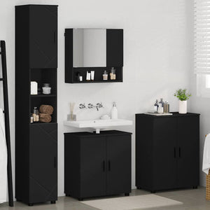 Set di mobili per il bagno con porta 4 pcs Nero 61 x 35 x 64 cm 3393004