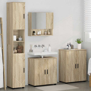 Set di mobili per il bagno 4 pcs rovere sonoma 61 x 35 x 64 cm 3393005