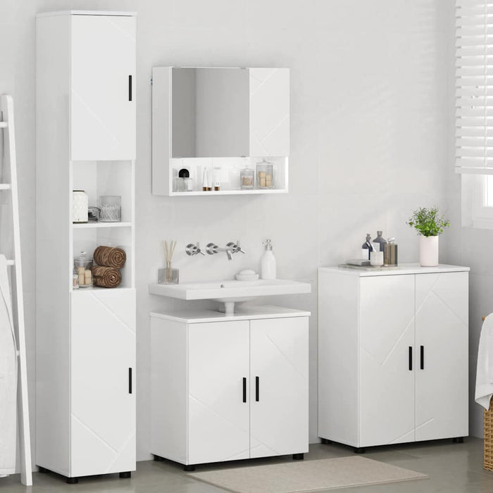Set di mobili per il bagno 4 pcs Bianco lucido 61 x 35 x 64 cm 3393007