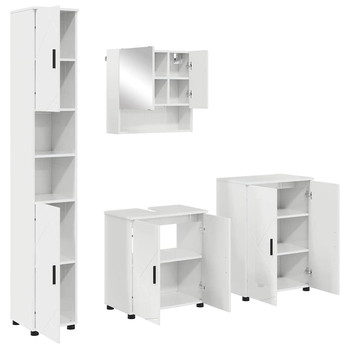 Set di mobili per il bagno 4 pcs Bianco lucido 61 x 35 x 64 cm 3393007