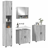 vidaXL Set di mobili per il bagno 4 pcs Grigio sonoma 61 x 35 x 64 cm