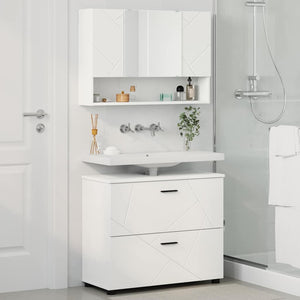Set di mobili per il bagno 2 pcs Bianco 76.5 x 35 x 64 cm 3393013
