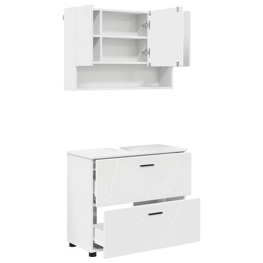 Set di mobili per il bagno 2 pcs Bianco 76.5 x 35 x 64 cm 3393013