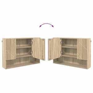 vidaXL Set di mobili per il bagno con cassetto 2 pcs rovere sonoma