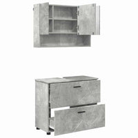 Set di mobili per il bagno con cassetto 2 pcs Grigio cemento