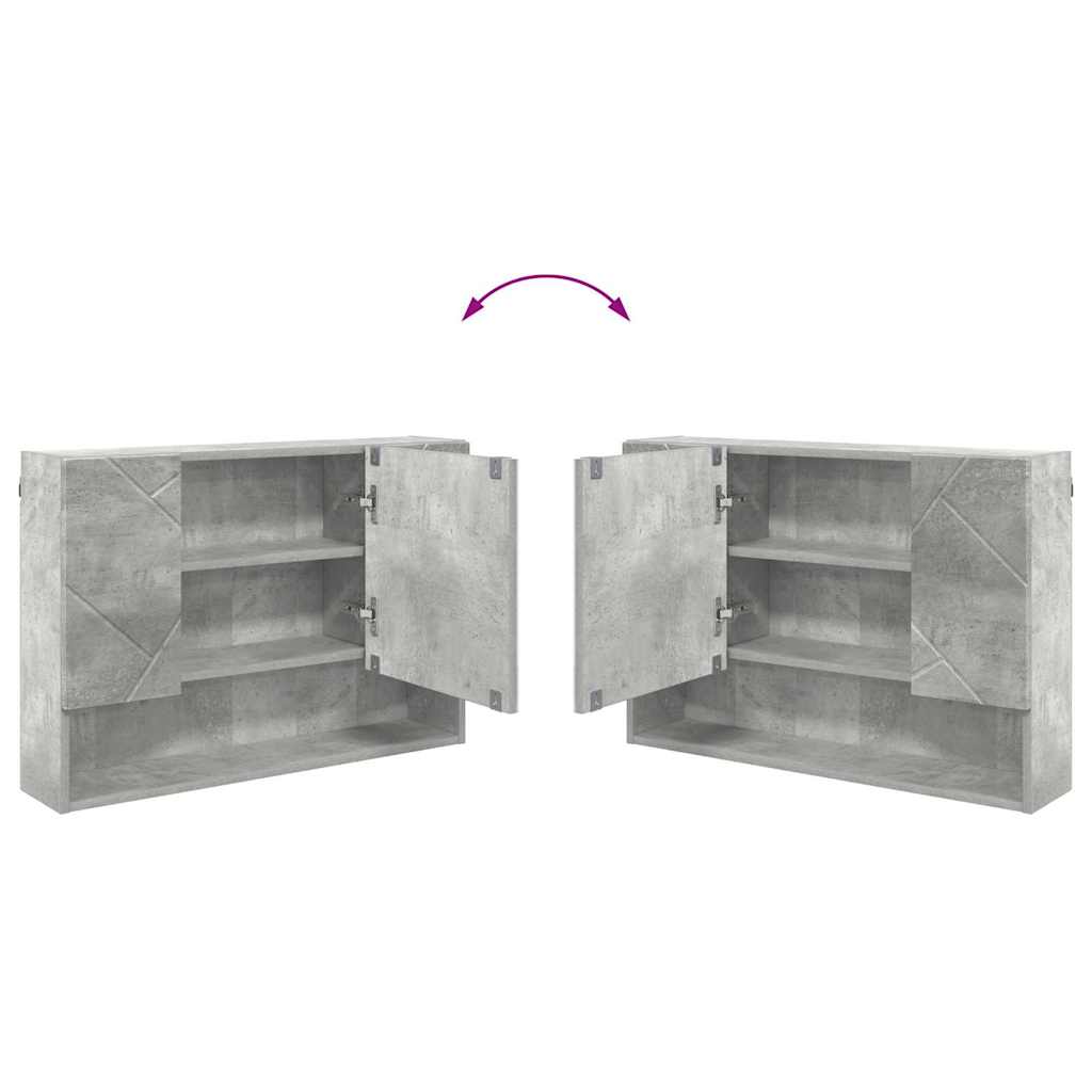 Set di mobili per il bagno con cassetto 2 pcs Grigio cemento 3393016