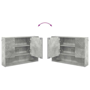 Set di mobili per il bagno con cassetto 2 pcs Grigio cemento 3393016