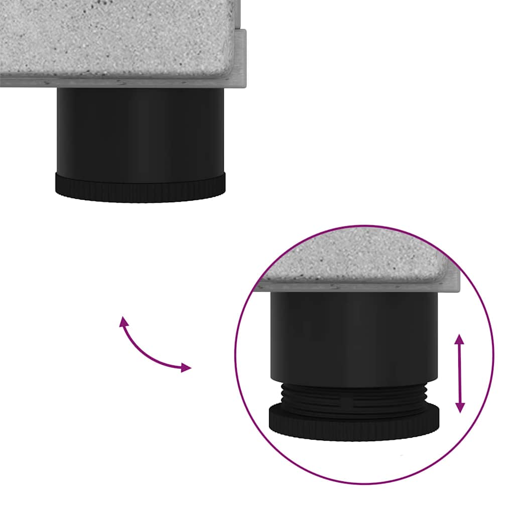 vidaXL Set di mobili per il bagno con cassetto 2 pcs Grigio cemento