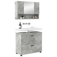 Set di mobili per il bagno con cassetto 2 pcs Grigio cemento