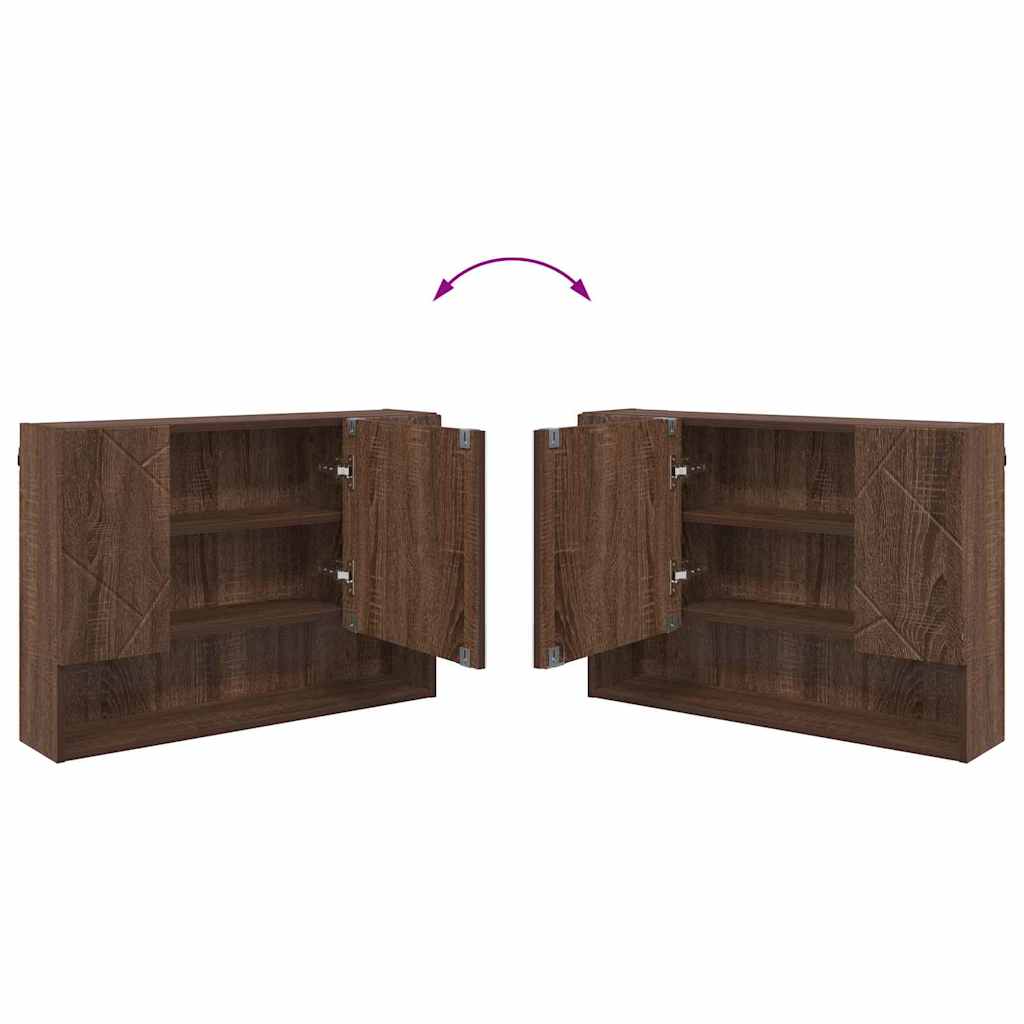 Set di mobili per il bagno con cassetto 2 pcs Rovere marrone 3393020