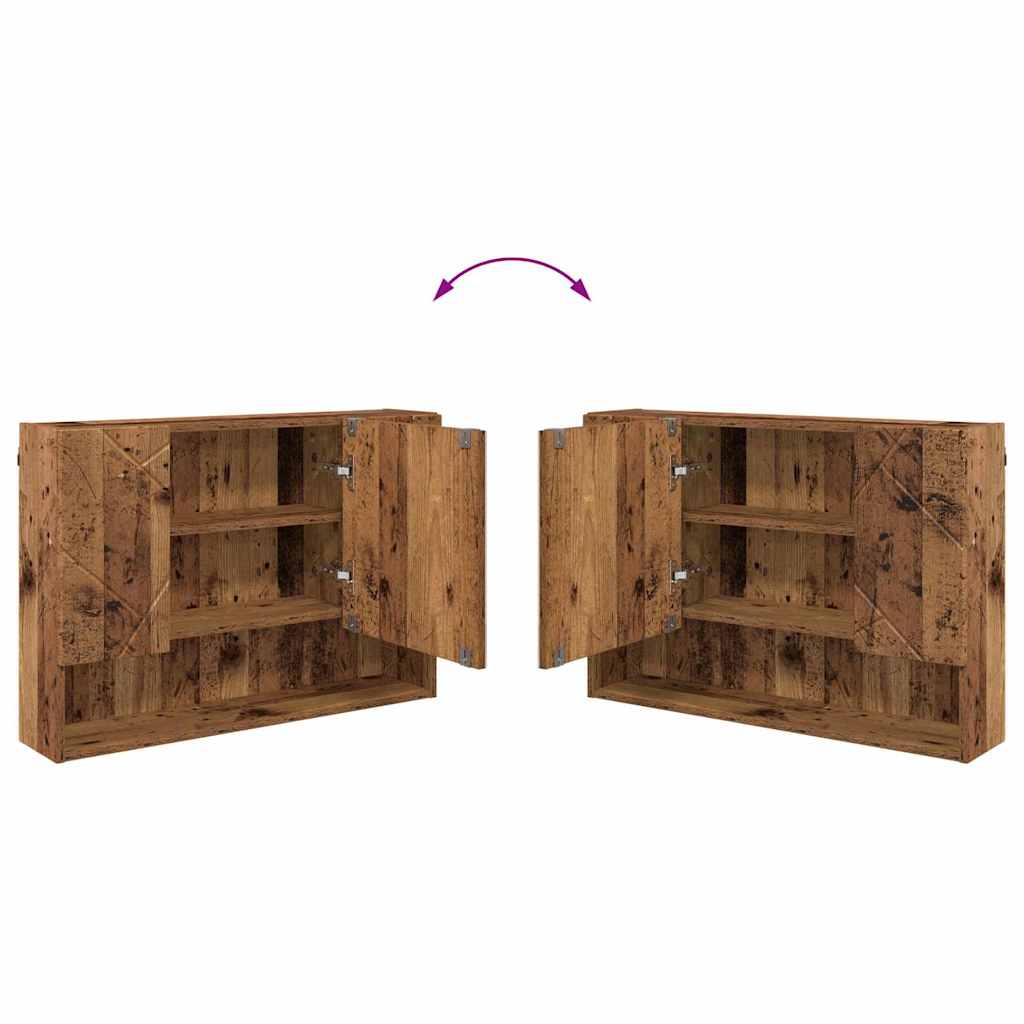 vidaXL Set di mobili per il bagno con cassetto 2 pcs Legno vecchio