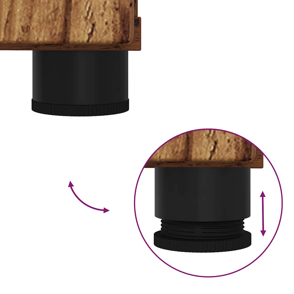 Set di mobili per il bagno con cassetto 2 pcs Legno vecchio 3393021