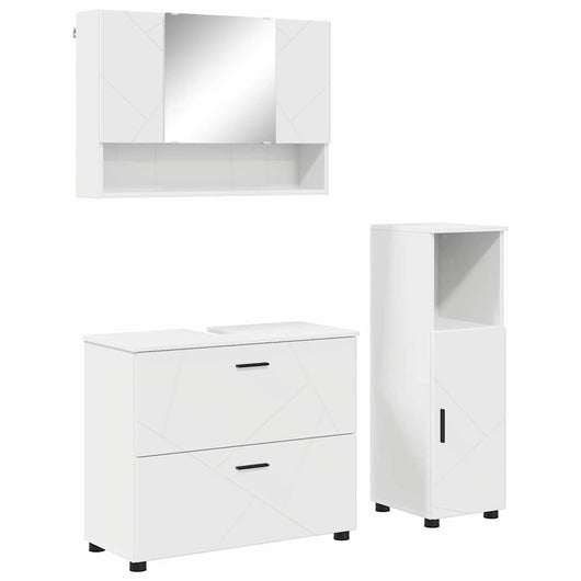 Set di mobili per il bagno 3 pcs Bianco 76.5 x 35 x 64 cm 3393023
