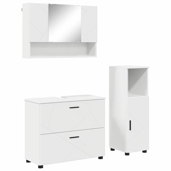 Set di mobili per il bagno 3 pcs Bianco 76.5 x 35 x 64 cm 3393023