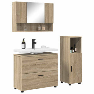 Set di mobili per il bagno con cassetto 3 pcs rovere sonoma 3393025