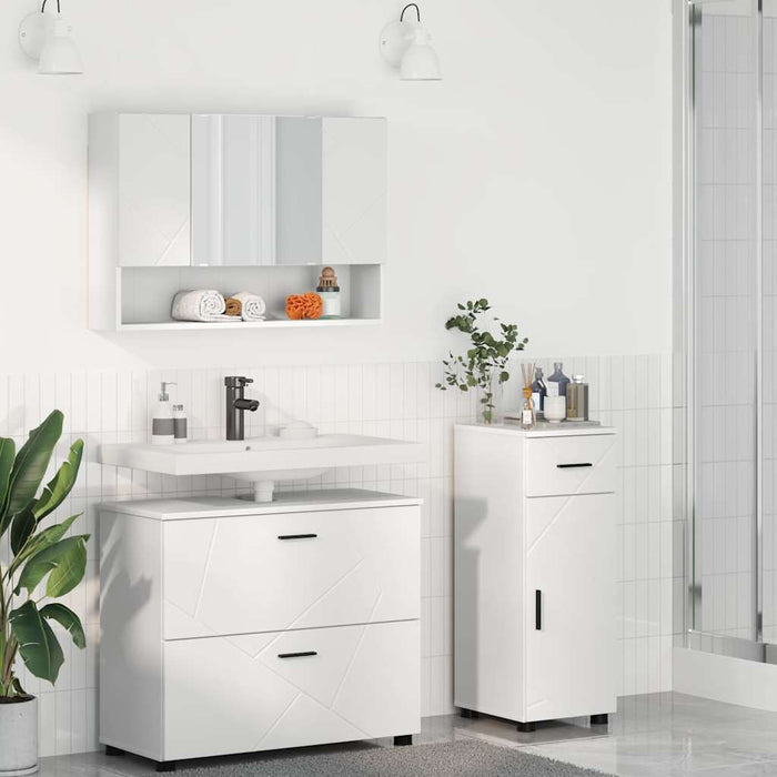 Set di mobili per il bagno 3 pcs Bianco 76.5 x 35 x 64 cm 3393033
