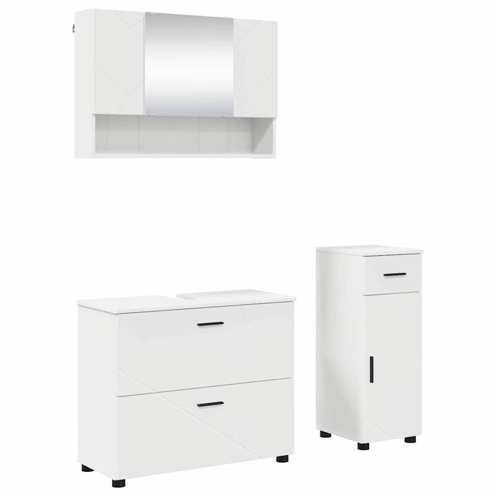 Set di mobili per il bagno 3 pcs Bianco 76.5 x 35 x 64 cm 3393033