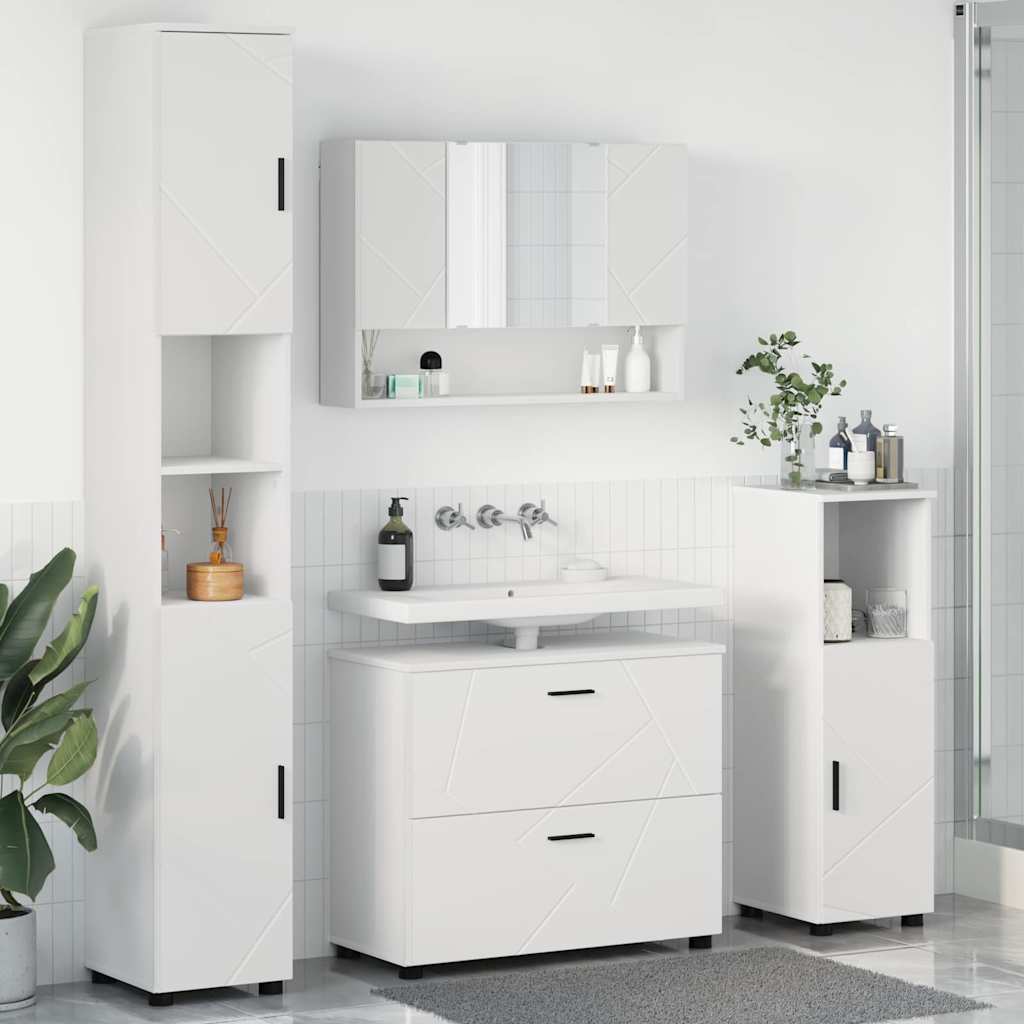 Set di mobili per il bagno 4 pcs Bianco 30 x 35 x 192 cm 3393043