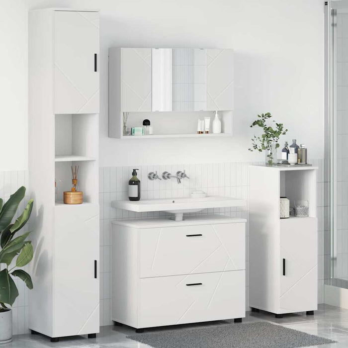 Set di mobili per il bagno 4 pcs Bianco 30 x 35 x 192 cm 3393043