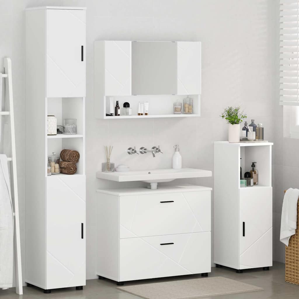 Set di mobili per il bagno 4 pcs Bianco 30 x 35 x 192 cm 3393043