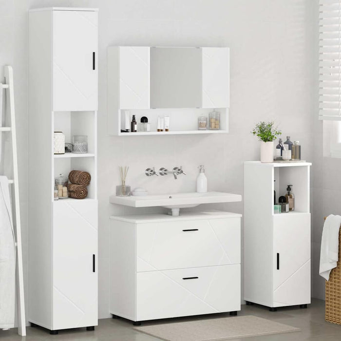 Set di mobili per il bagno 4 pcs Bianco 30 x 35 x 192 cm 3393043
