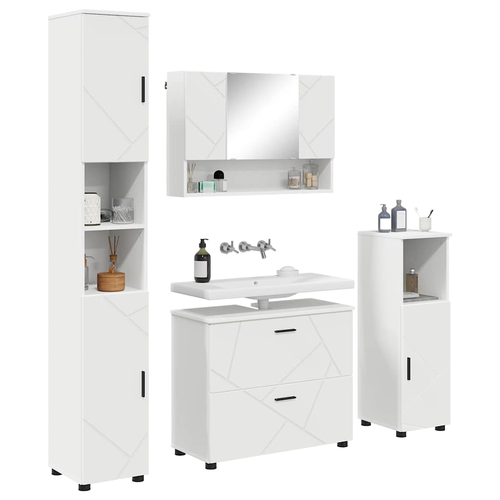 Set di mobili per il bagno 4 pcs Bianco 30 x 35 x 192 cm 3393043