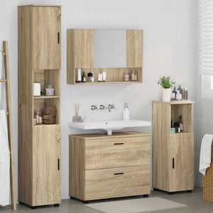 vidaXL Set di mobili per il bagno 4 pcs rovere sonoma 30 x 35 x 192 cm
