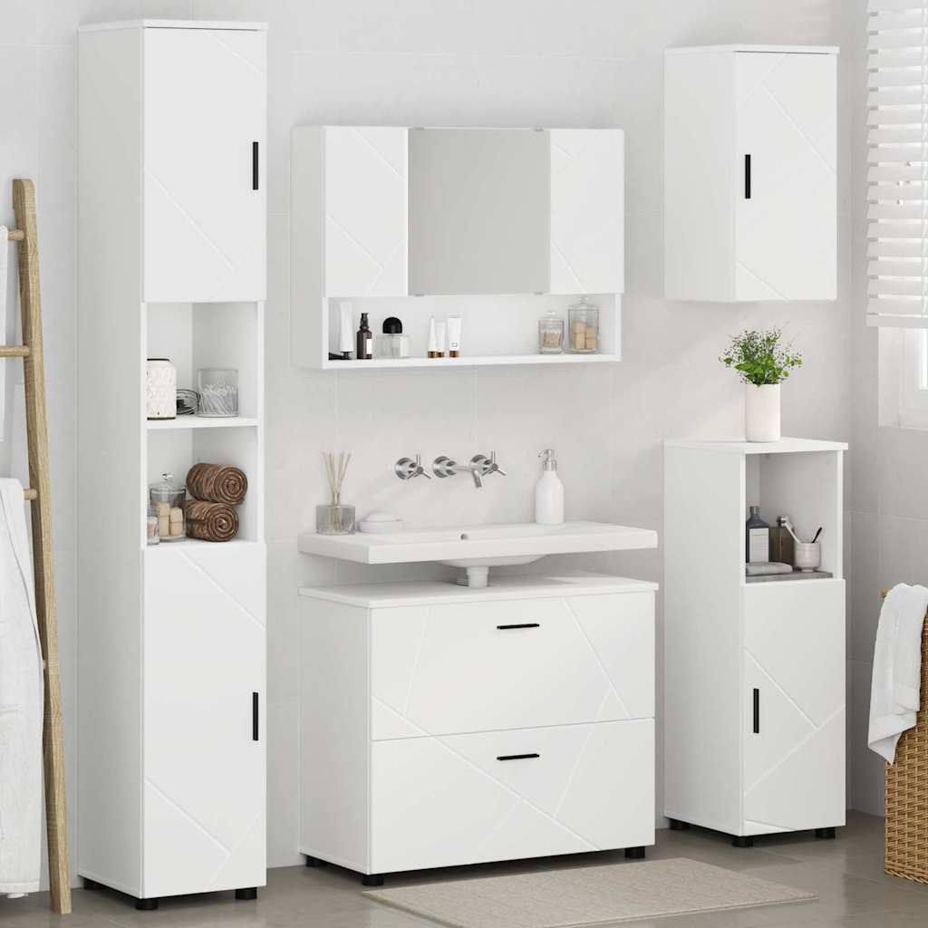 Set di mobili per il bagno 5 pcs Bianco 30 x 35 x 192 cm 3393063