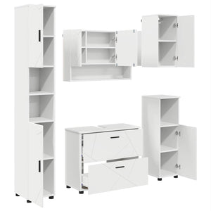 vidaXL Set di mobili per il bagno 5 pcs Bianco 30 x 35 x 192 cm