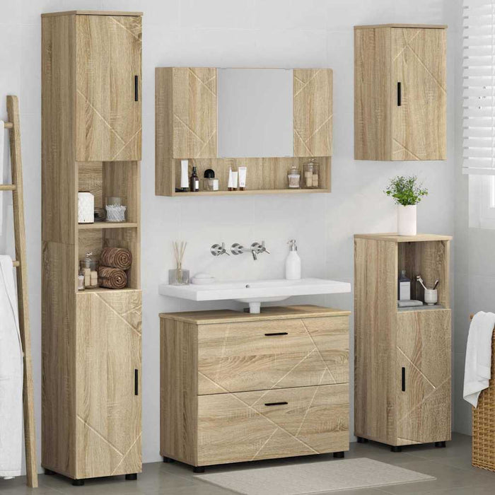 Set di mobili per il bagno 5 pcs rovere sonoma 30 x 35 x 192 cm 3393065