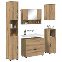 Set di mobili per il bagno con porta 5 pcs rovere artigianale 3393072