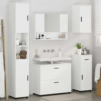 vidaXL Set di mobili per il bagno 5 pcs Bianco 30 x 35 x 192 cm
