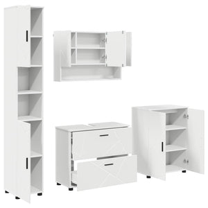 vidaXL Set di mobili per il bagno 4 pcs Bianco 30 x 35 x 192 cm