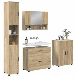 Set di mobili per il bagno 4 pcs rovere sonoma 30 x 35 x 192 cm 3393085