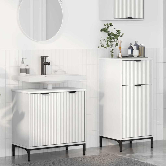 Set di mobili per il bagno Plaid 2 pcs Bianco 39.5 x 36 x 88 cm 3393093