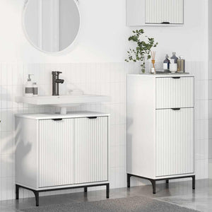 vidaXL Set di mobili per il bagno Plaid 2 pcs Bianco 39.5 x 36 x 88 cm