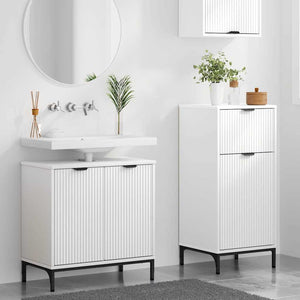 vidaXL Set di mobili per il bagno Plaid 2 pcs Bianco 39.5 x 36 x 88 cm