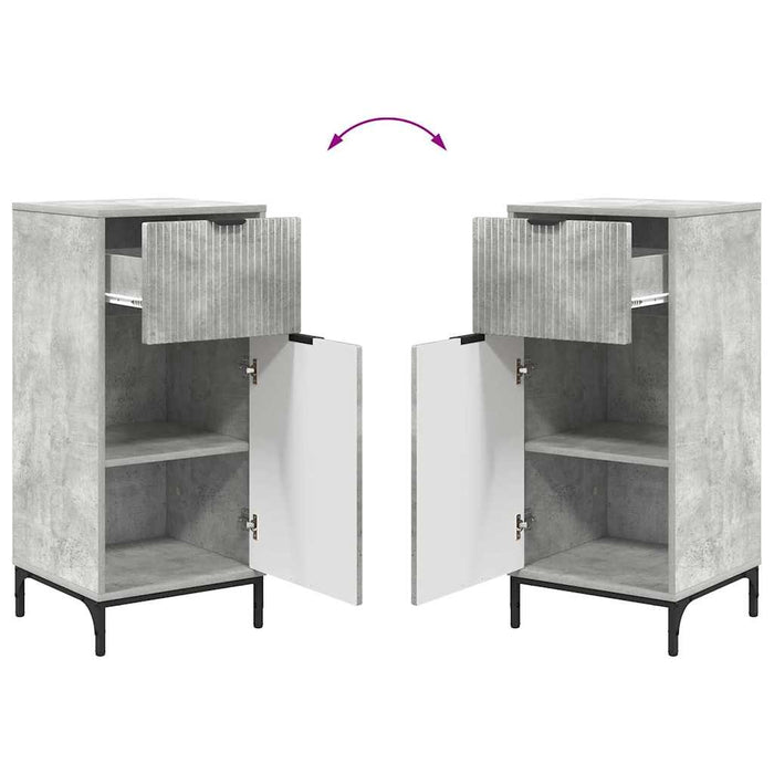 vidaXL Set di mobili per il bagno con cassetto 2 pcs Grigio cemento