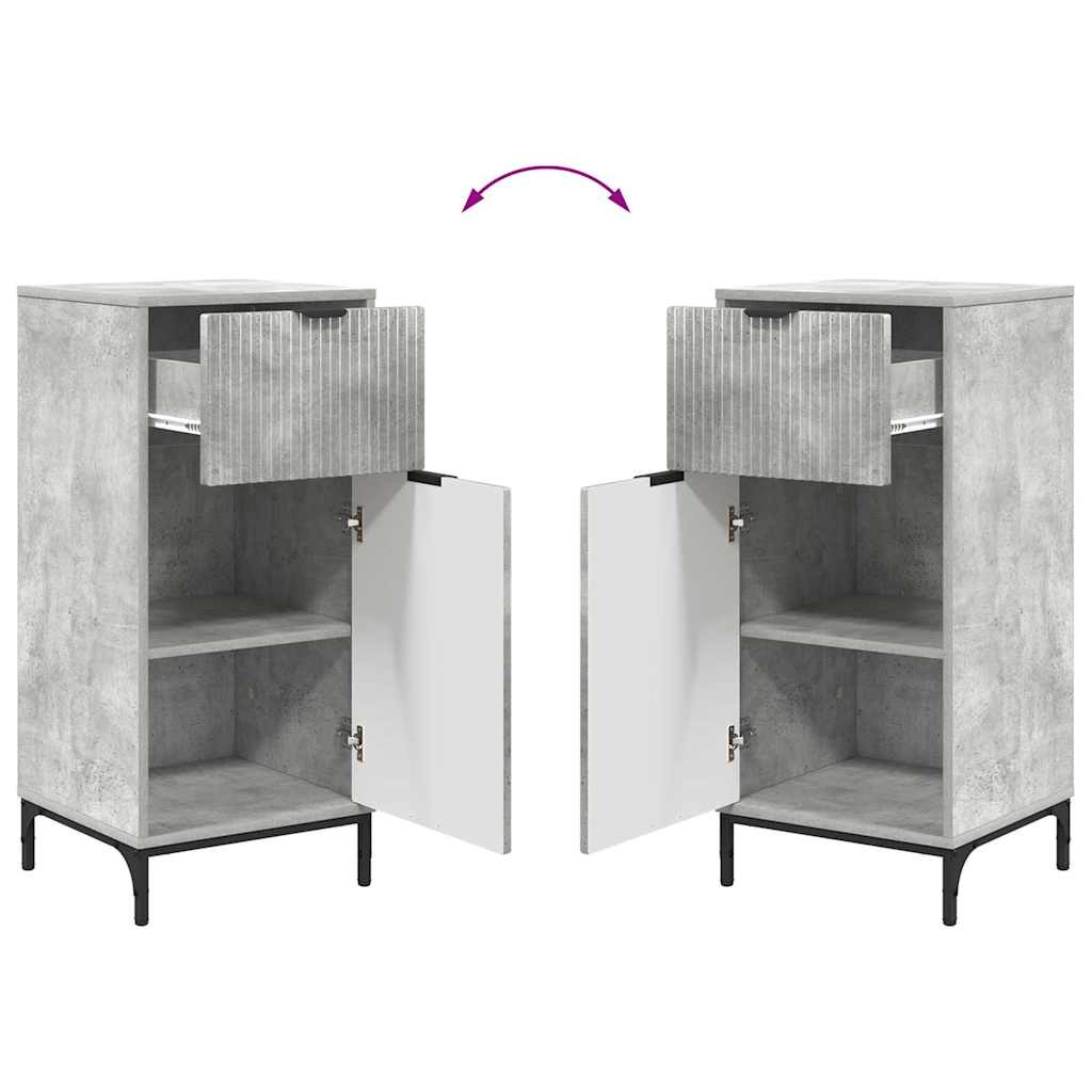 Set di mobili per il bagno con cassetto 2 pcs Grigio cemento 3393096