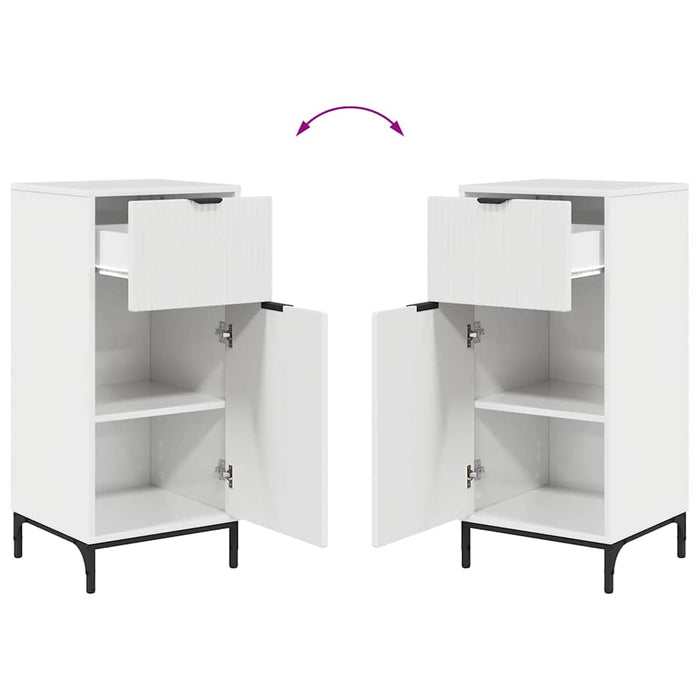 vidaXL Set di mobili per il bagno con cassetto 2 pcs Bianco lucido