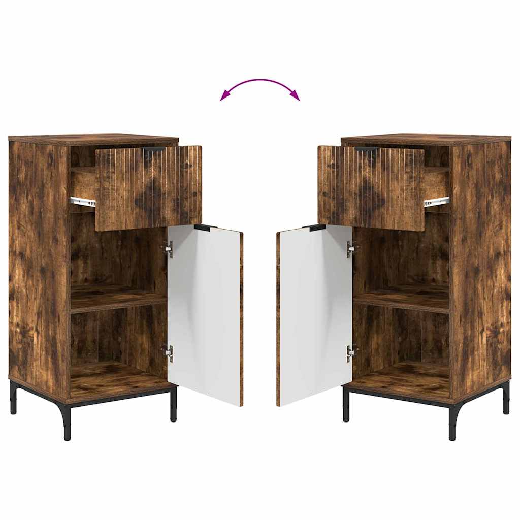 vidaXL Set di mobili per il bagno 2 pcs Rovere fumo 39.5 x 36 x 88 cm
