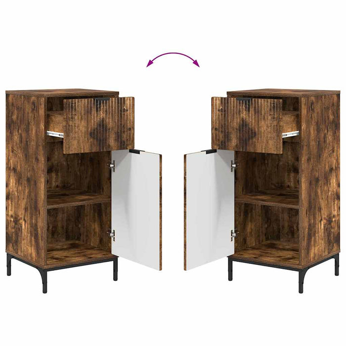 vidaXL Set di mobili per il bagno 2 pcs Rovere fumo 39.5 x 36 x 88 cm