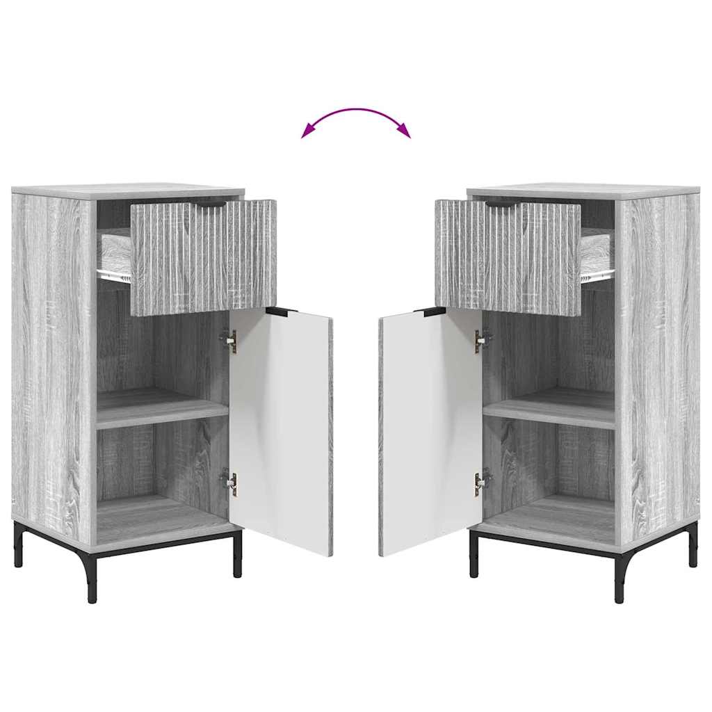 Set di mobili per il bagno con cassetto 2 pcs Grigio sonoma 3393099